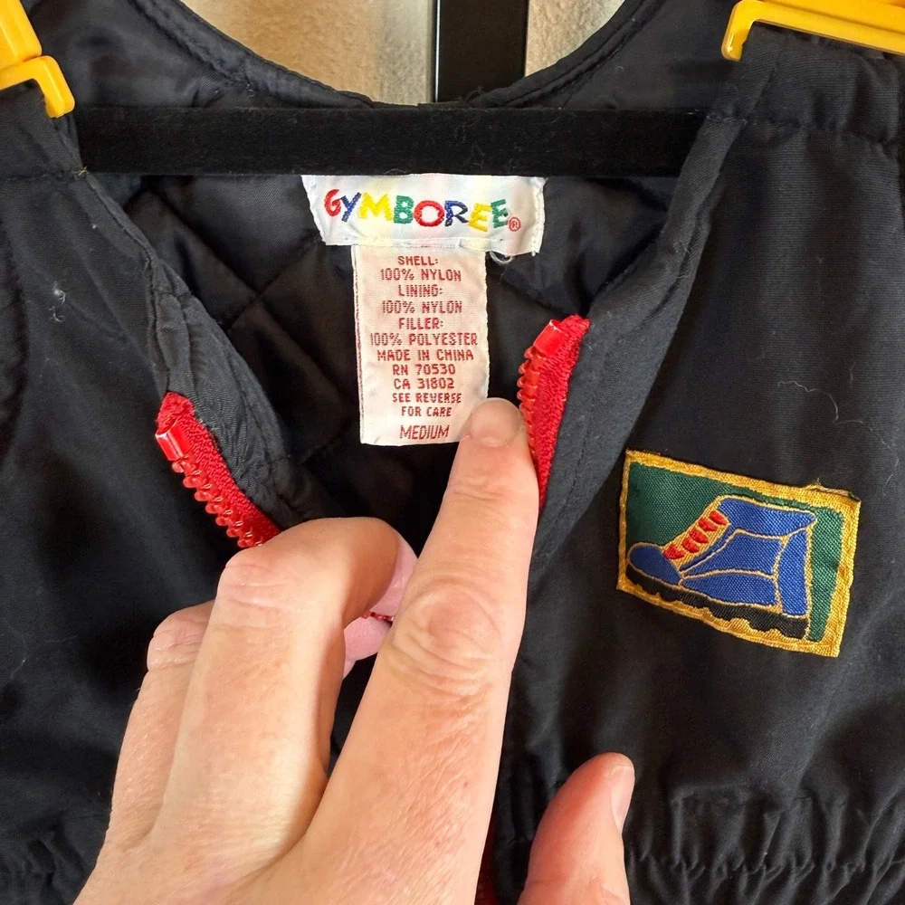 Vintage Gymboree Kids Black Snow Bib Overalls Ski Snowsuit‎ Medium